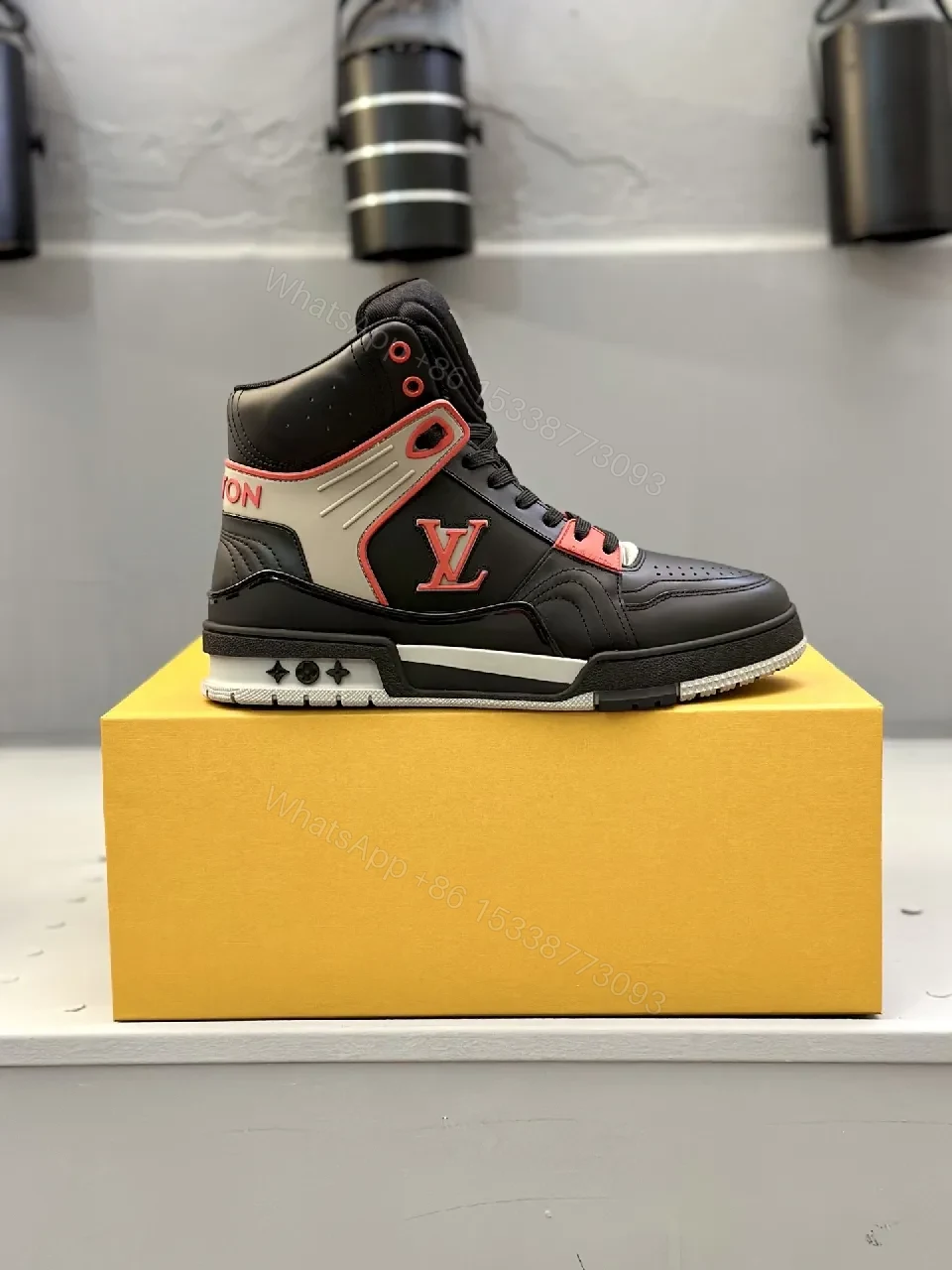View 8 of Bold Leather LV High-Tops: Luxe Streetwear Sneaker
