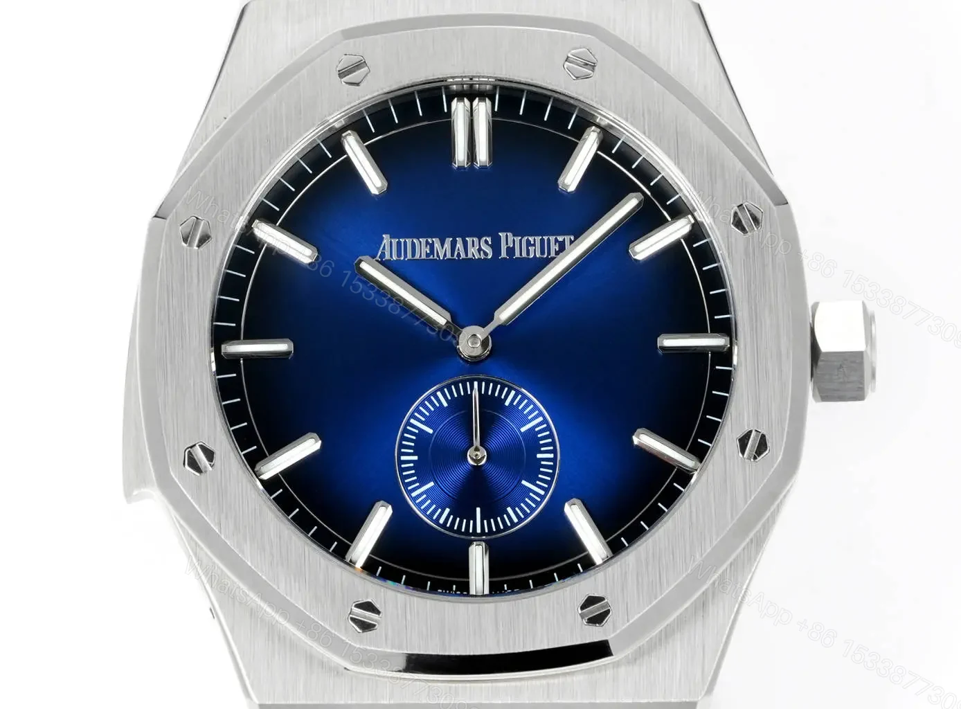 View 2 of JH Factory Based on the provided Chinese product description and the image, here is a suitable product title for an e-commerce platform in English: **Audemars Piguet Royal Oak 26591IP Series Men’s Watch – Blue Dial, Stainless Steel Bracelet, 42mm Case