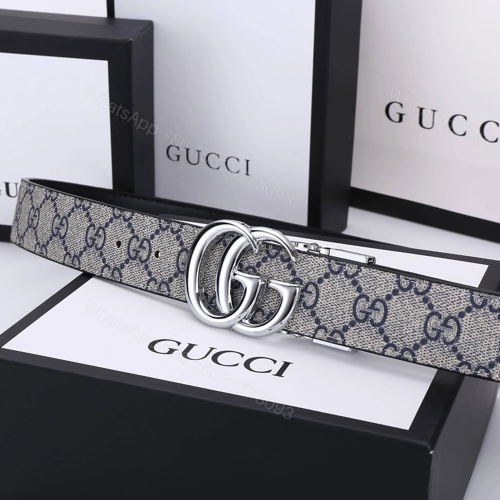 View 2 of GUCCI GG MARMONT REVERSIBLE BELT BEIGE 627055 92TIN 4075