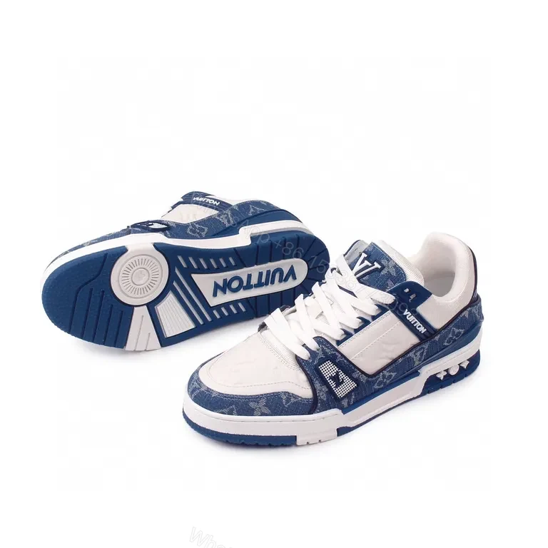 View 7 of Denim Monogram Luxe High-Top Sneakers with LV Accents