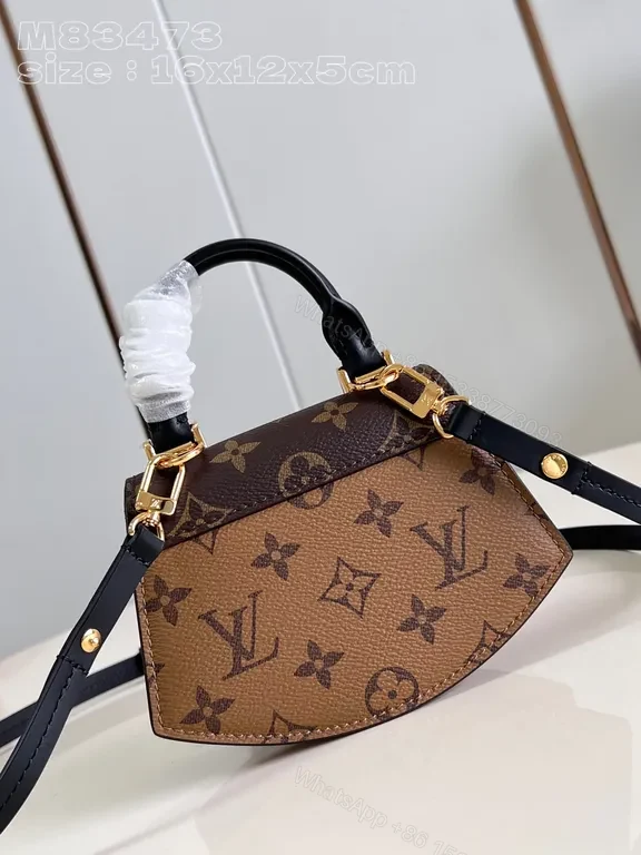 View 9 of Compact Monogram Luxe Handbag: Dual-Tone Gold Lock