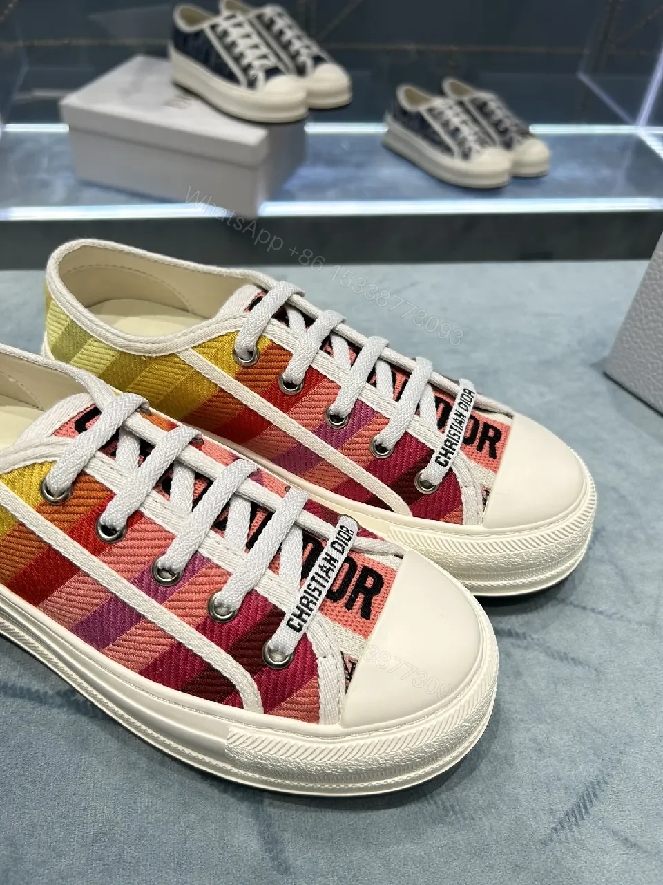 View 6 of Colorful Canvas Luxe Sneakers with Signature Detailing