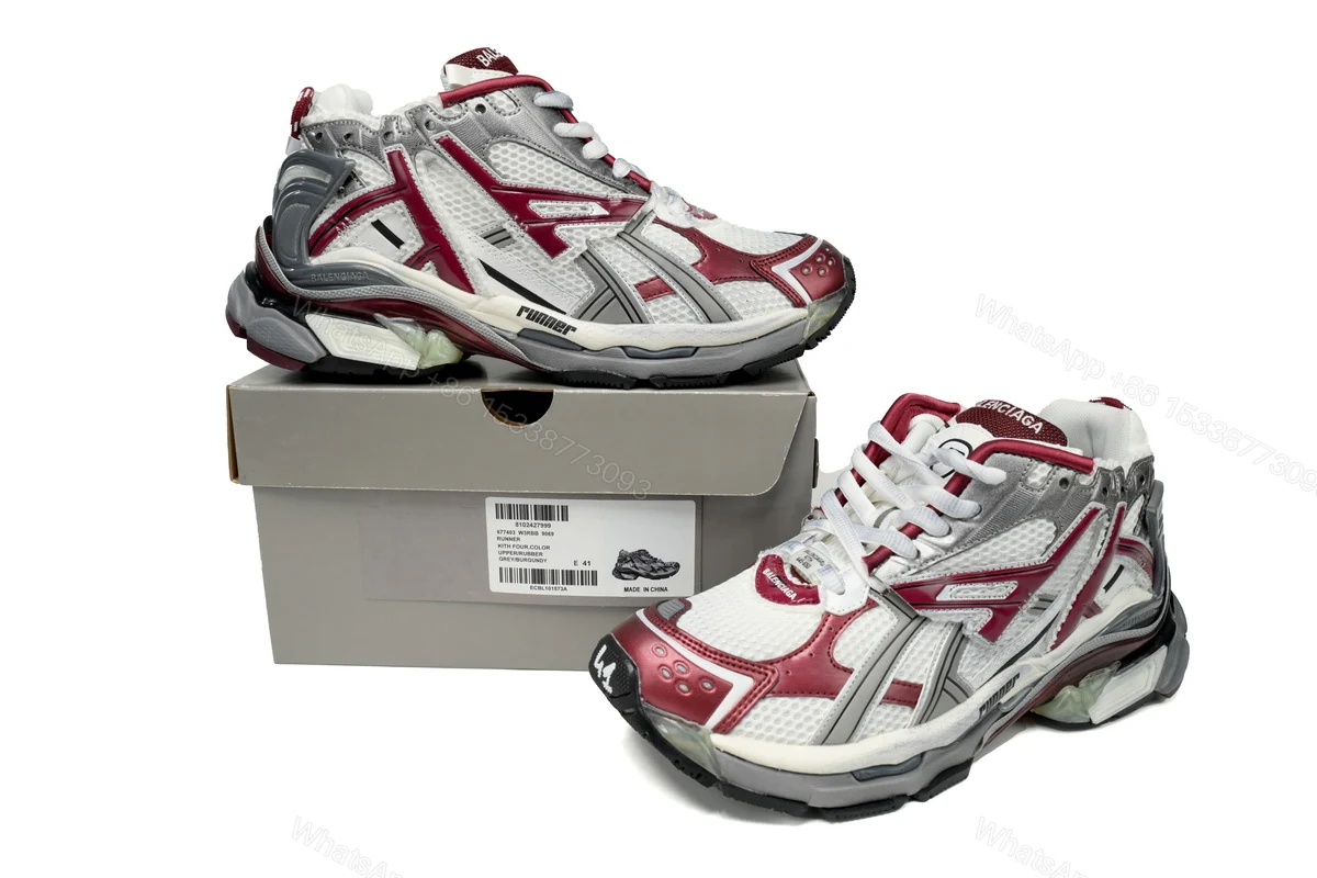 View 2 of Balenciaga Runner White Wine Red