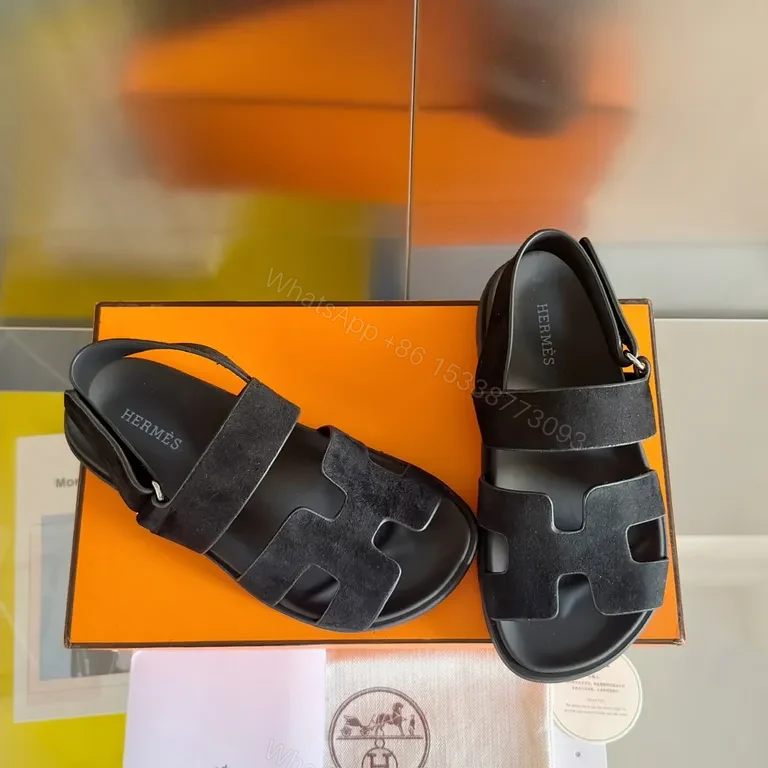 View 7 of Bold Hermes-Inspired Sandals: Architectural Cutouts, Leather