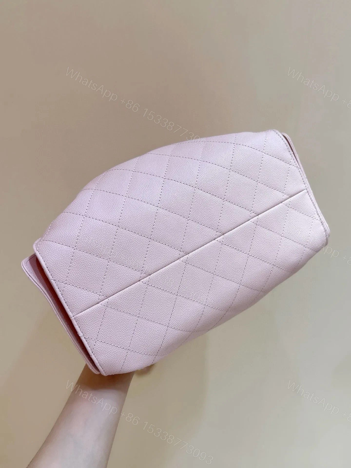 View 8 of CHANEL 25 HANDBAG IN PASTEL PINK WITH GOLD HARDWARE