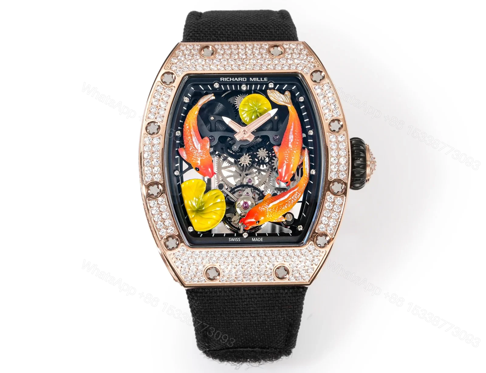 Richard Mille RM S10 Koi Tourbillon Red Gold Diamond Watch RMS10-KOI-BK-02 — view 1