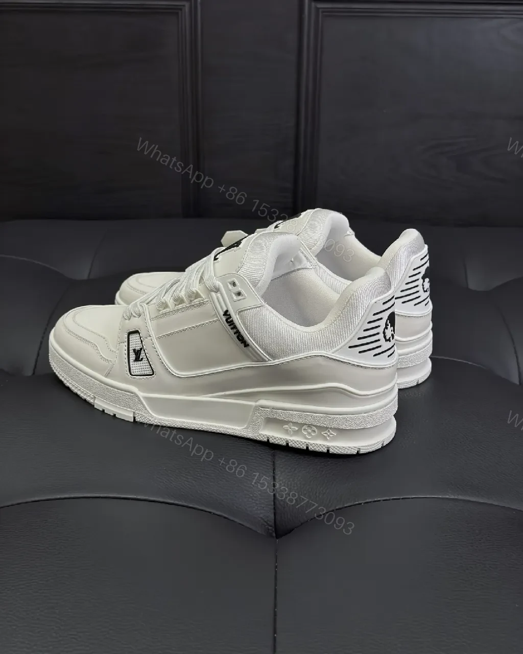 View 3 of White Leather Sneaker - Minimalist Luxe with Signature Details