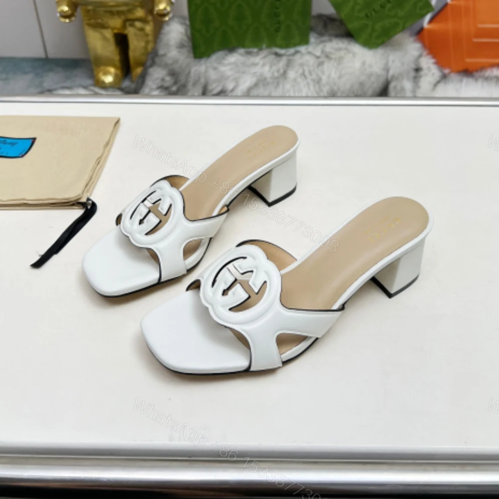 View 2 of GUCCI WOMEN’S INTERLOCKING G SLIDE SANDAL WHITE ‎782413 AAAZG 9022