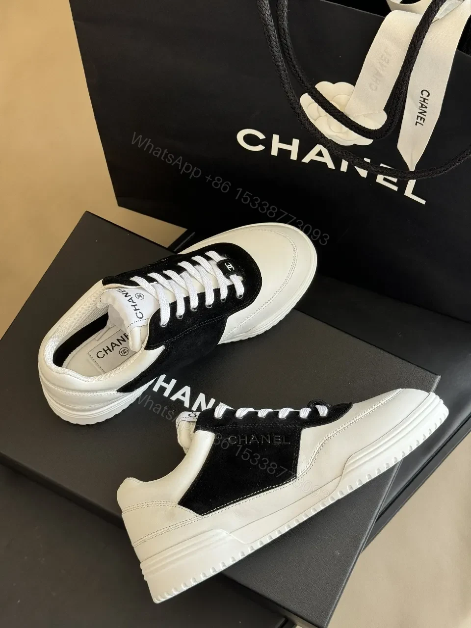 View 9 of Monochrome Leather Sneaker: Refined Comfort & Contrast
