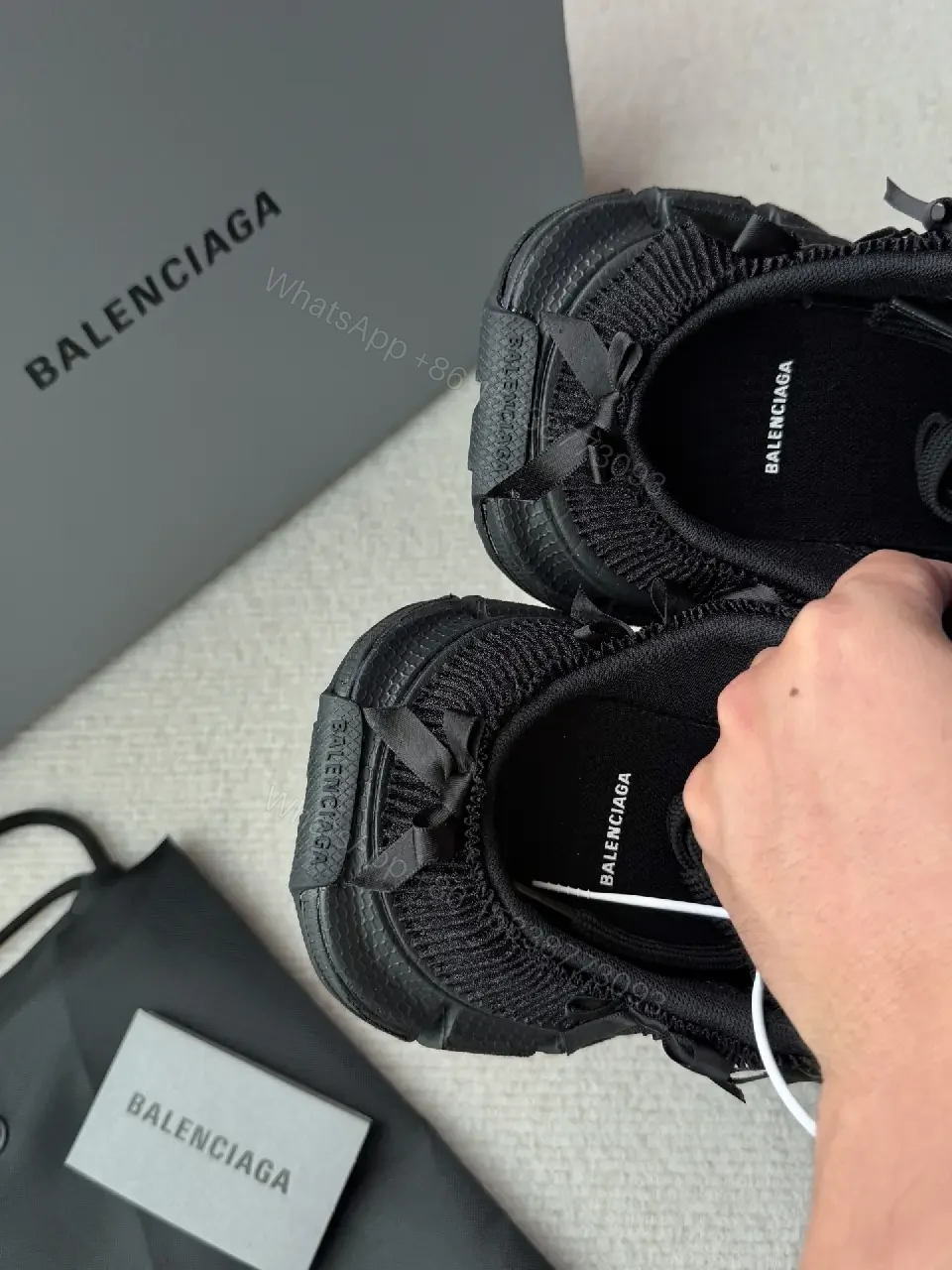 View 8 of Chunky Textured Luxury Sneakers with Satin Bow Accent