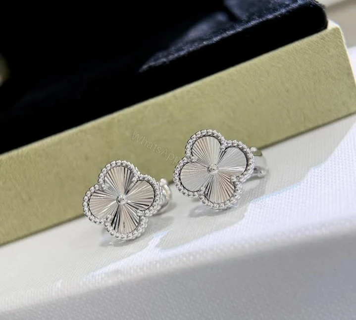View 4 of Van Cleef & Arpels Vintage Alhambra Guilloché Earrings TJ617