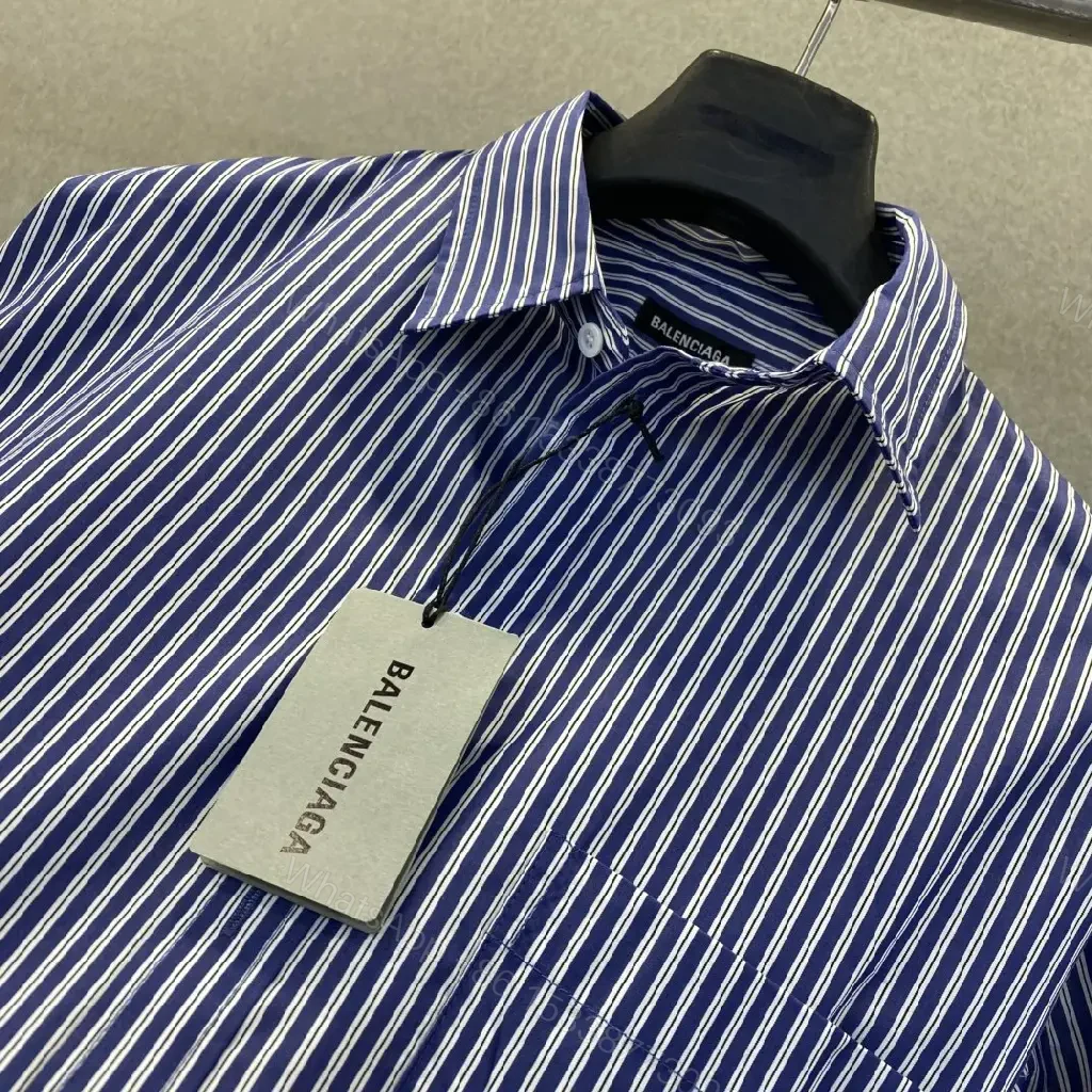 View 8 of Premium Striped Button-Front Shirt with Subtle Detailing