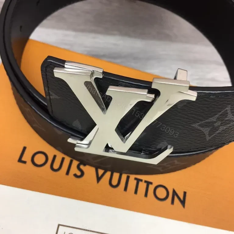 View 2 of Monogram Belt: Black LV Canvas, Bold Silver Buckle, Luxury