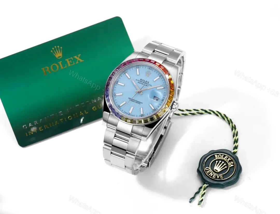 View 5 of Best Rolex Datejust Rainbow Blue replica 41MM Oyster Bracelet Edition RG-DATEJUST41-RAINBOW-BLUE-OYSTER