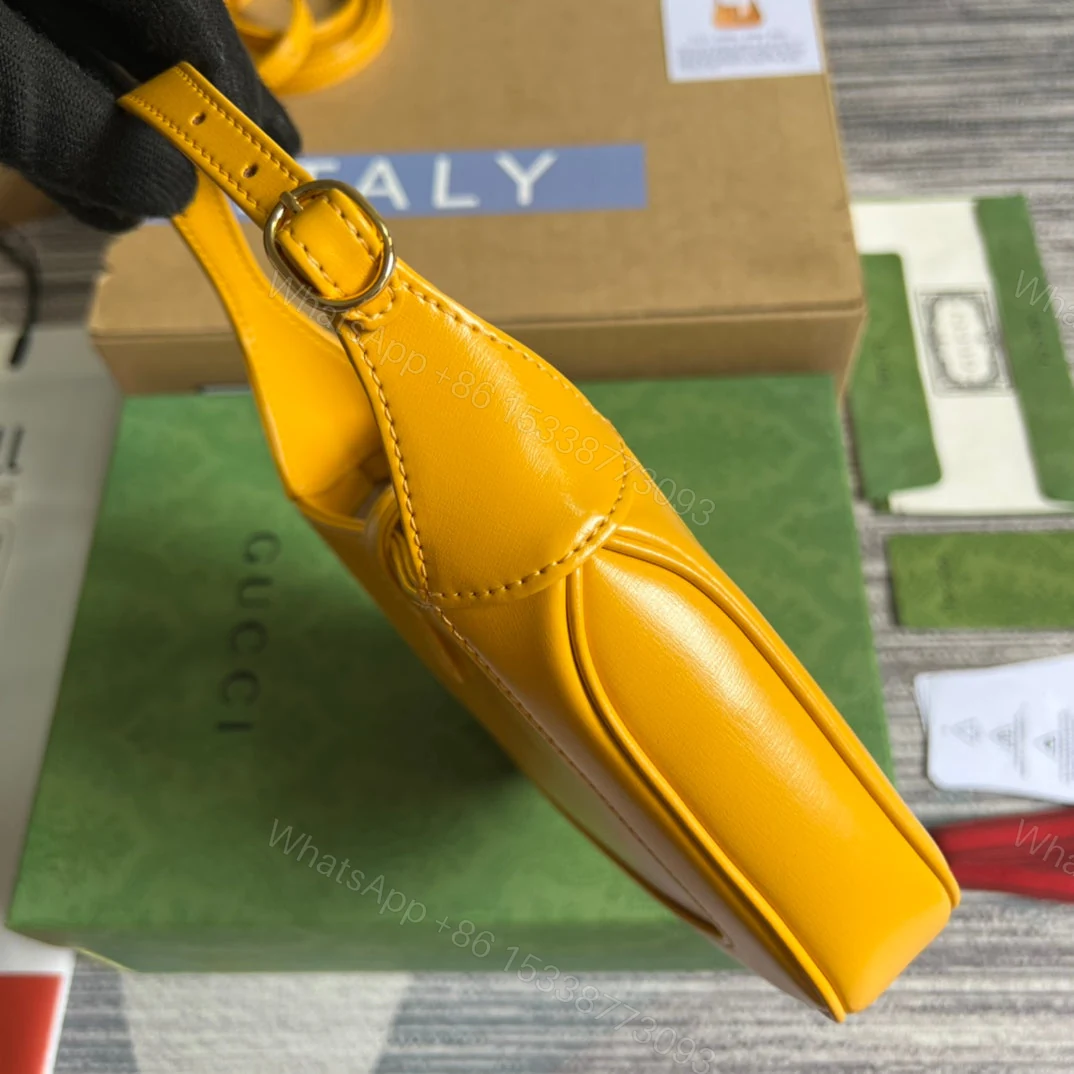 View 9 of GG JACKIE MINI 19 SHOULDER BAG IN YELLOW CALFSKIN