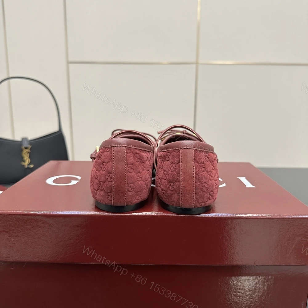 View 6 of GUCCI WOMEN’S HORSEBIT BALLET FLAT RED 821220 FAD8F 8546
