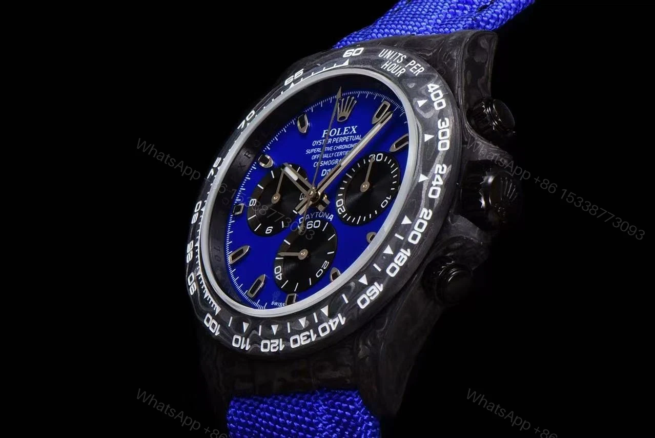 View 12 of Replica DiW Rolex Cosmograph Daytona Miami Blue Carbon
