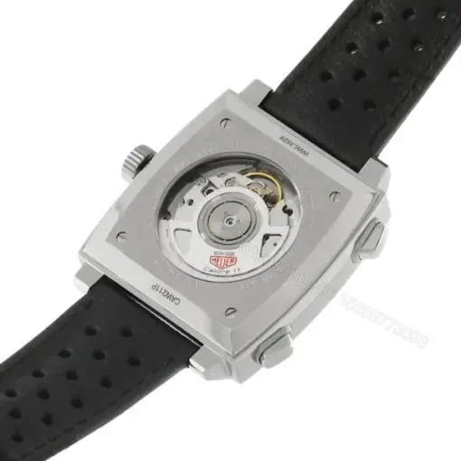 View 3 of Replica TAG Heuer Monaco Men Automatic Blue Leather Watch CAW211P.FC6356