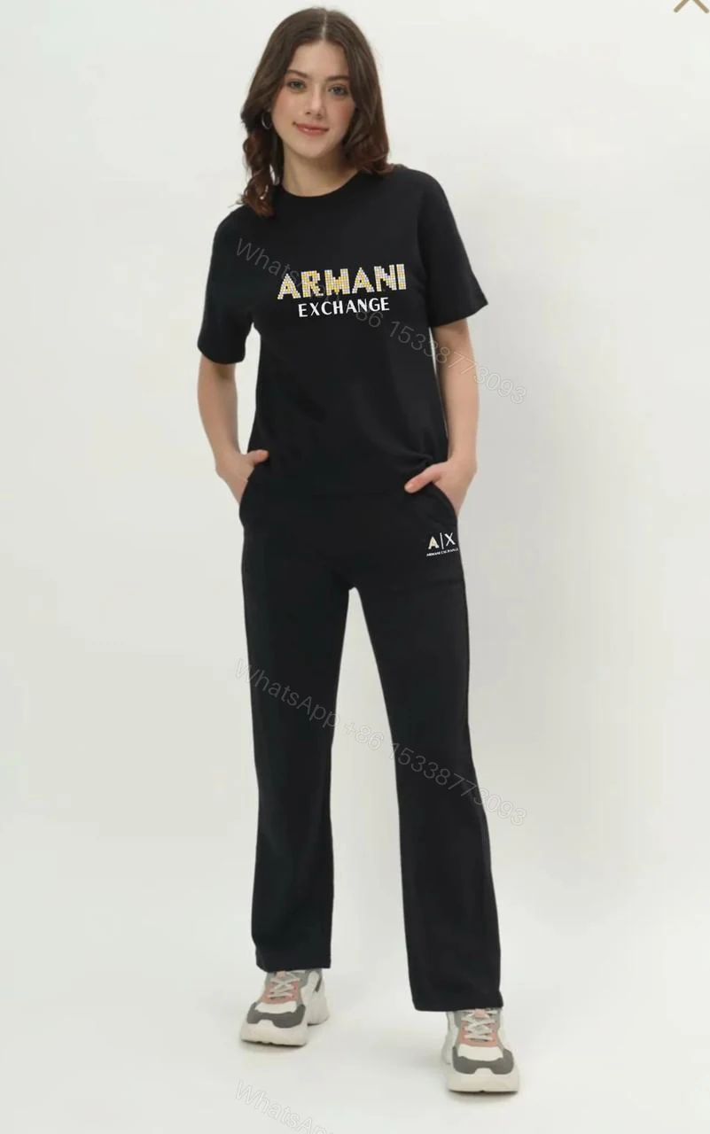 View 13 of ARMANI T-SHIRT WITH TRACK PANT PREMIUM CORD SETS FOR LADIES