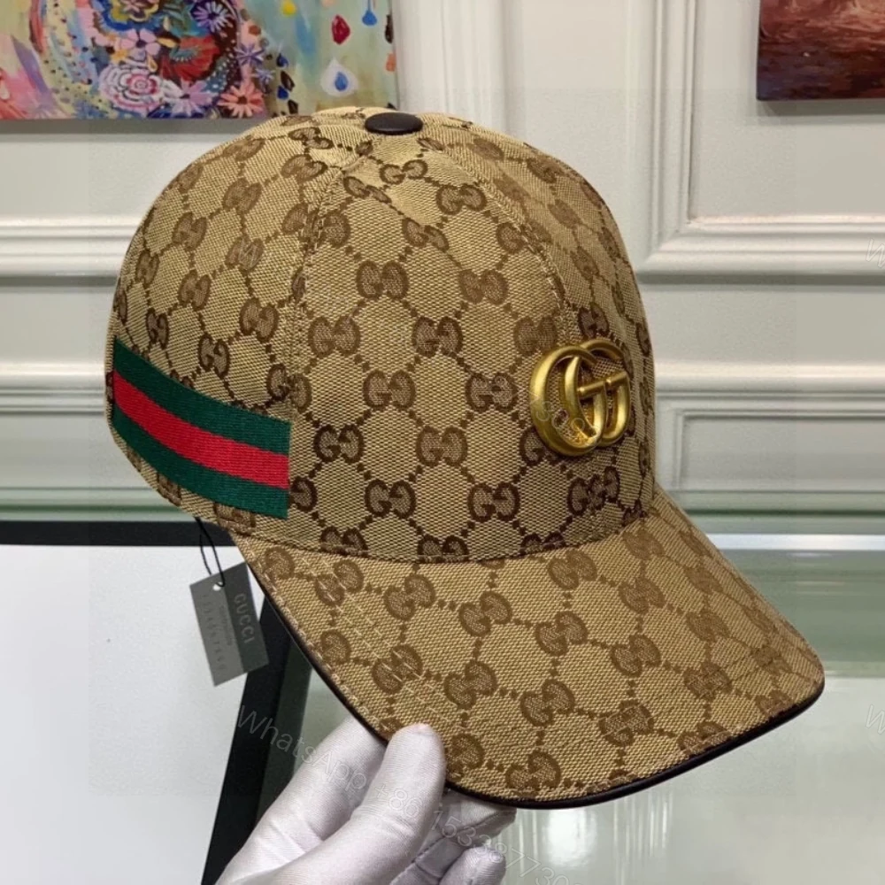 View 3 of Gucci GG Canvas With Web Baseball Cap Brown