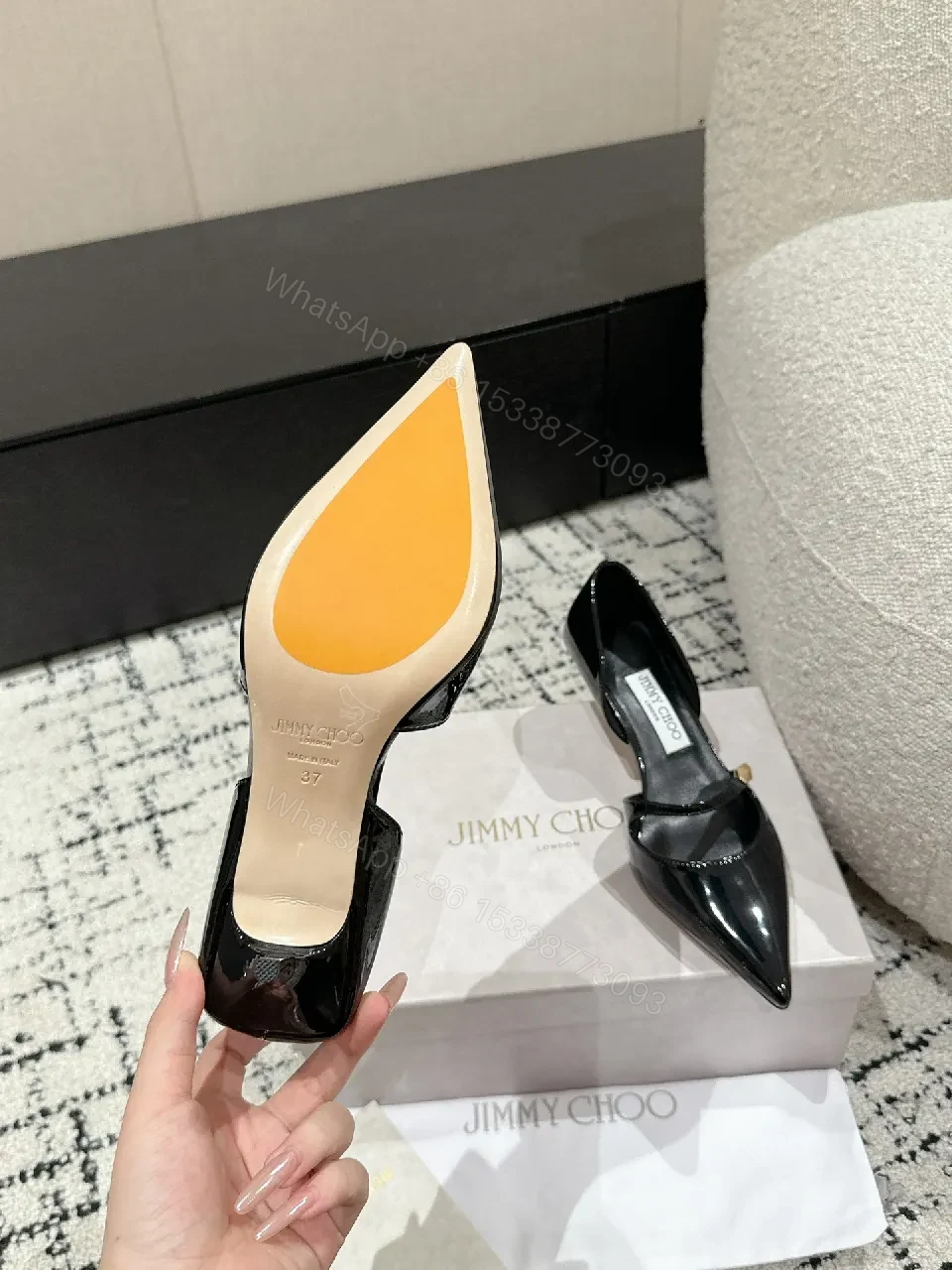View 6 of Chic Patent Slingback Heel of Fancy Pointed Toe