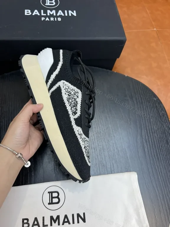 View 9 of Sleek Knit Runner: Balmain-Inspired Luxury High Tops
