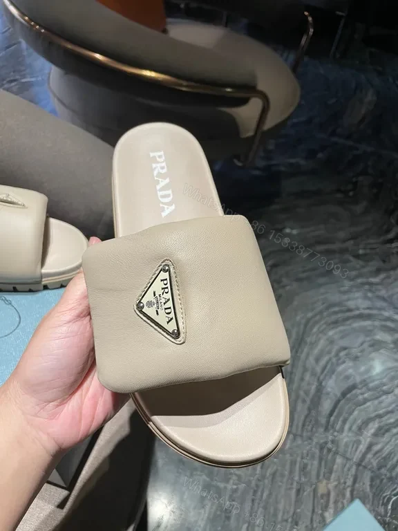 Beige Leather Slide: Designer-Inspired Comfort Footwear — view 1