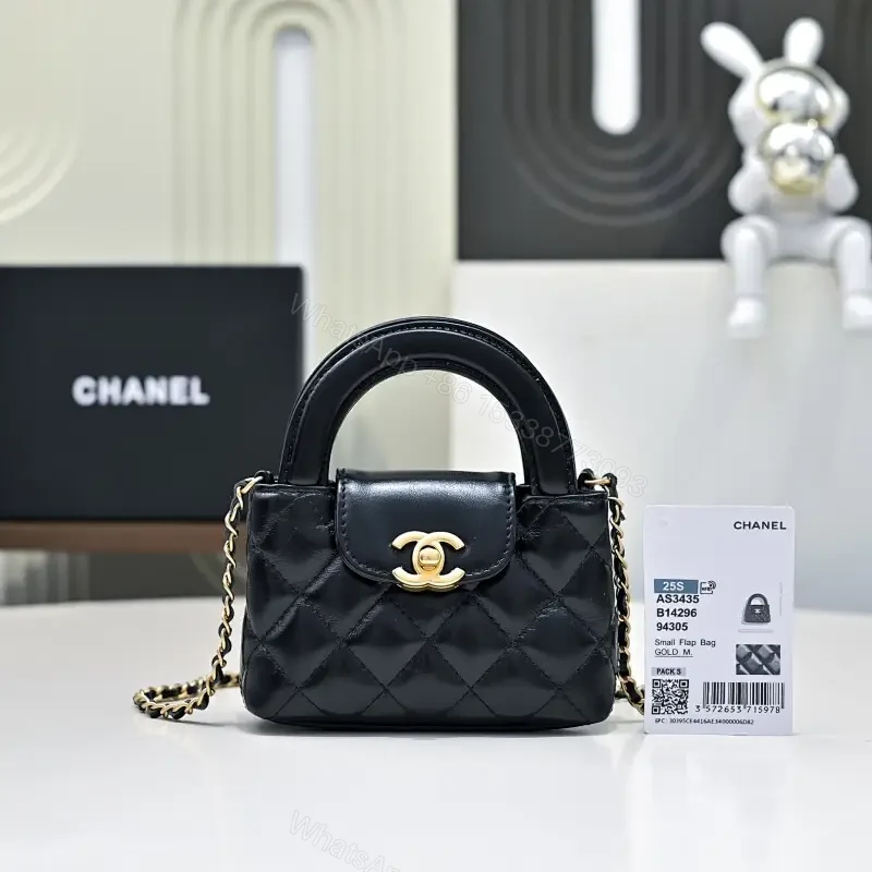 Quilted Calfskin Mini Flap Bag: Gold Turn-Lock Luxury — view 1