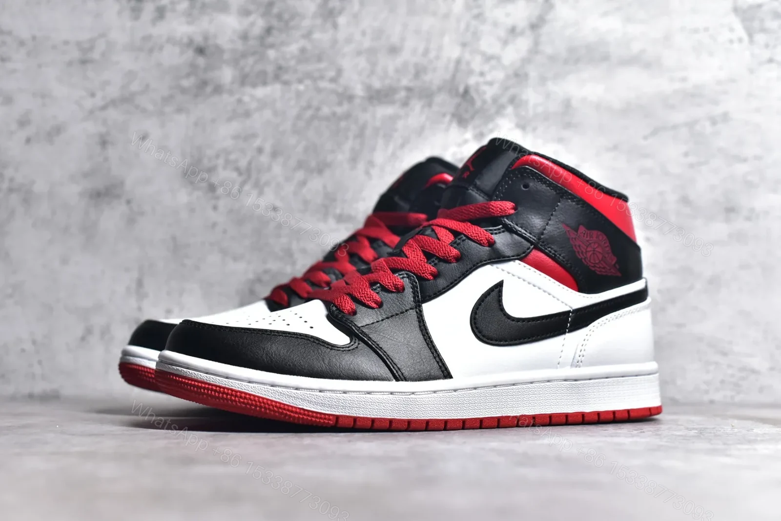 View 3 of Air Jordan 1 Mid Gym Red Black Toe