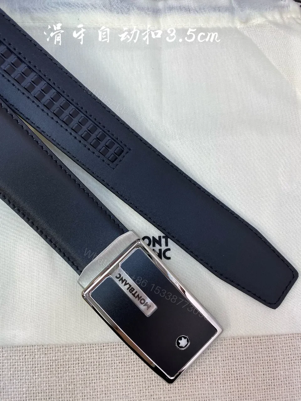 View 3 of Black Leather Belt, Modern Minimalist Buckle, All-Day Comfort