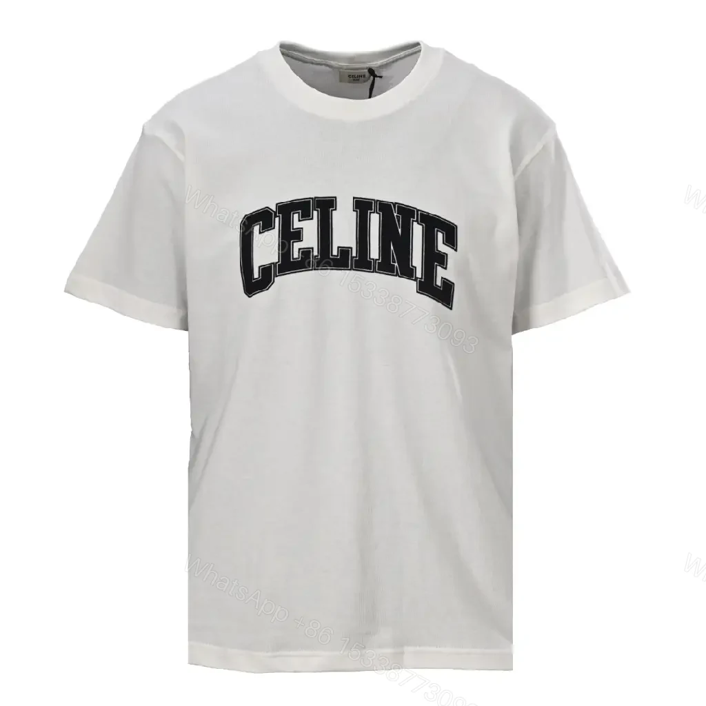 View 6 of Minimalist White Cotton Tee — Bold Celine Graphic, Premium-essence