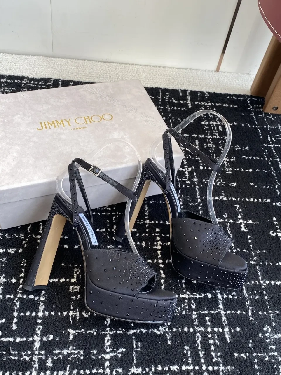 View 6 of Elegant Sandals: Suede-Gloss Open-Toe High Heel for Glam Comfort