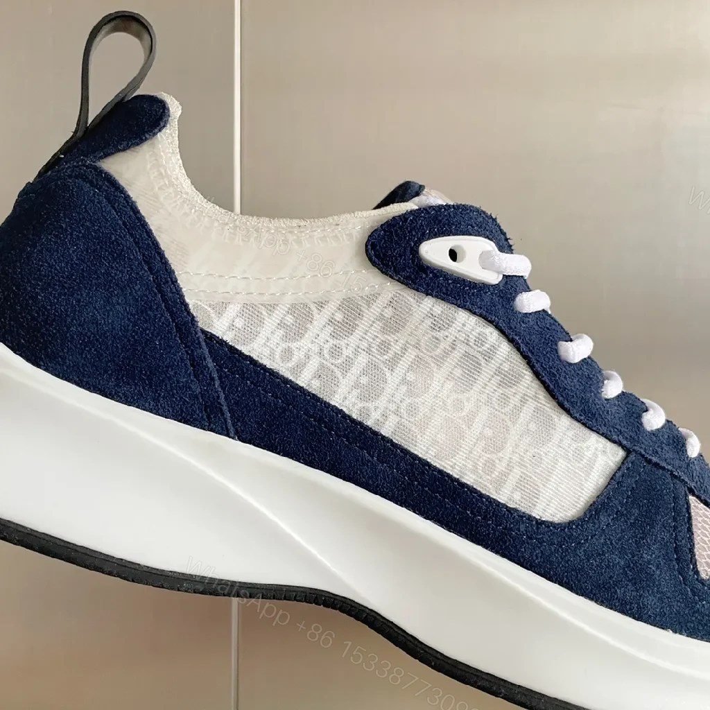 View 4 of Navy Suede-Mesh Hybrid Sneakers with Luxe Comfort