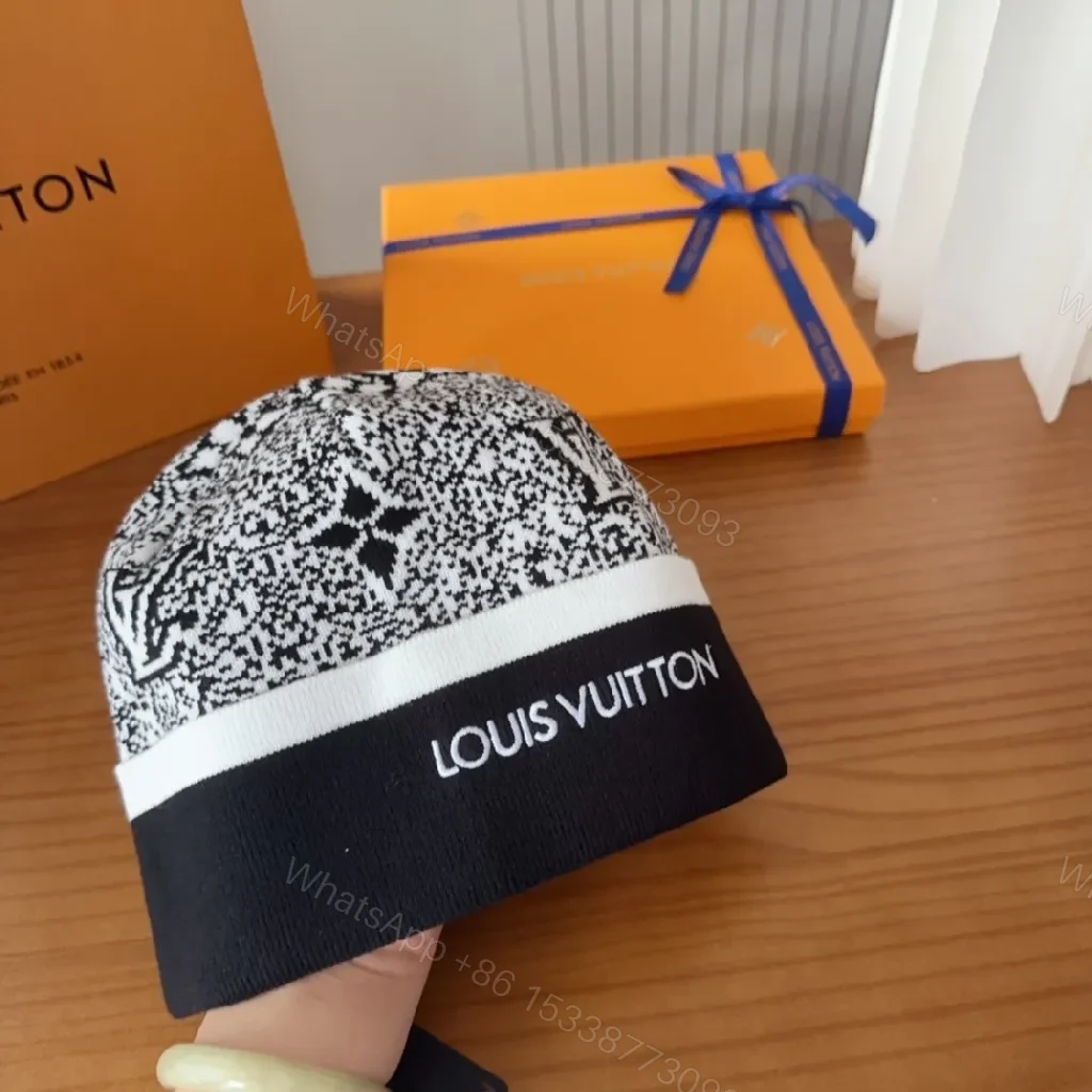 View 8 of Bold Knit Beanie: Black & White Jacquard, Everyday Luxury
