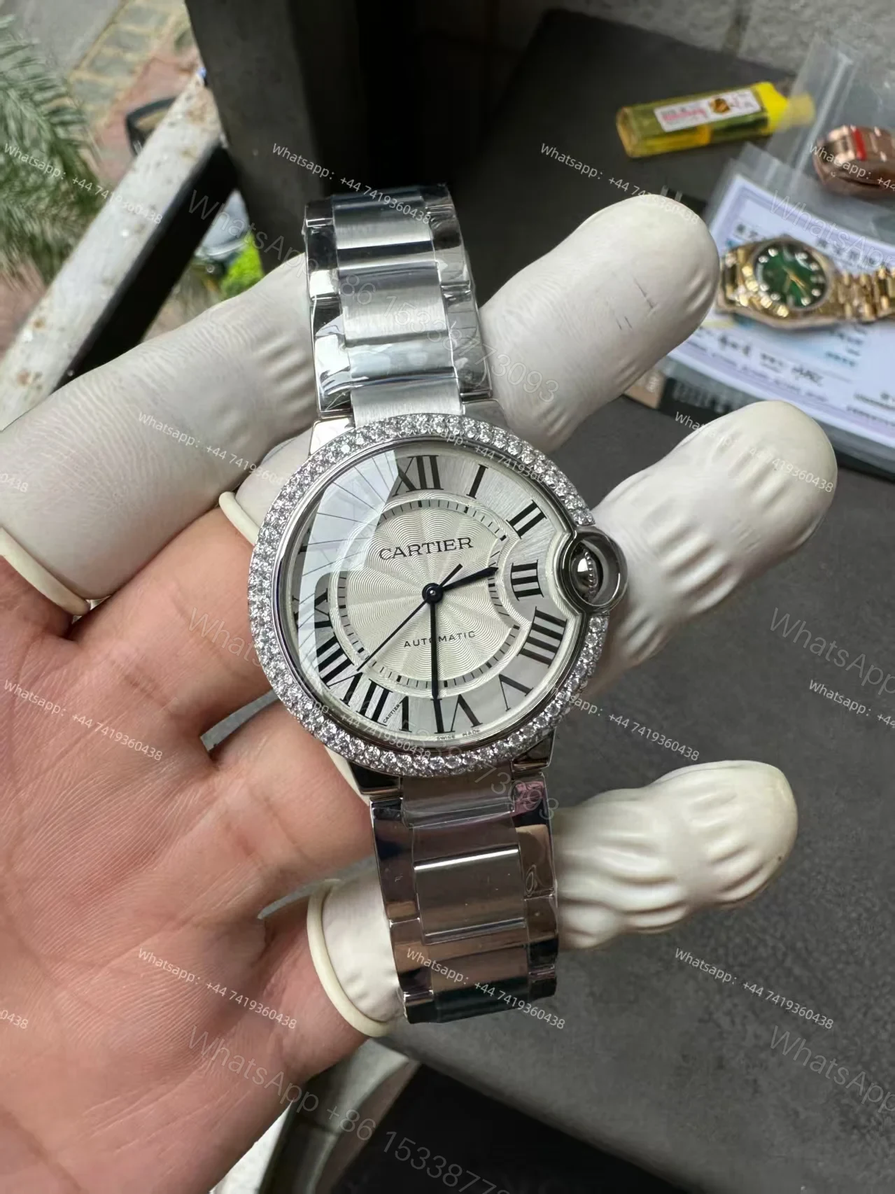 View 3 of Cartier Super Clone Ballon Bleu Diamond bezel 42MM