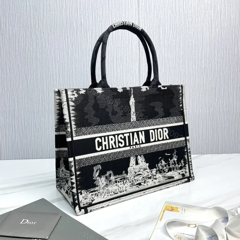 View 5 of Bold Icon Dior Tote: Luxury Graphic, Top-Handle Bag