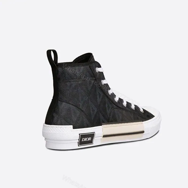 View 3 of DIOR B23 HIGH-TOP SNEAKERS UNISEX CD DIAMOND CANVAS BLACK – CD177