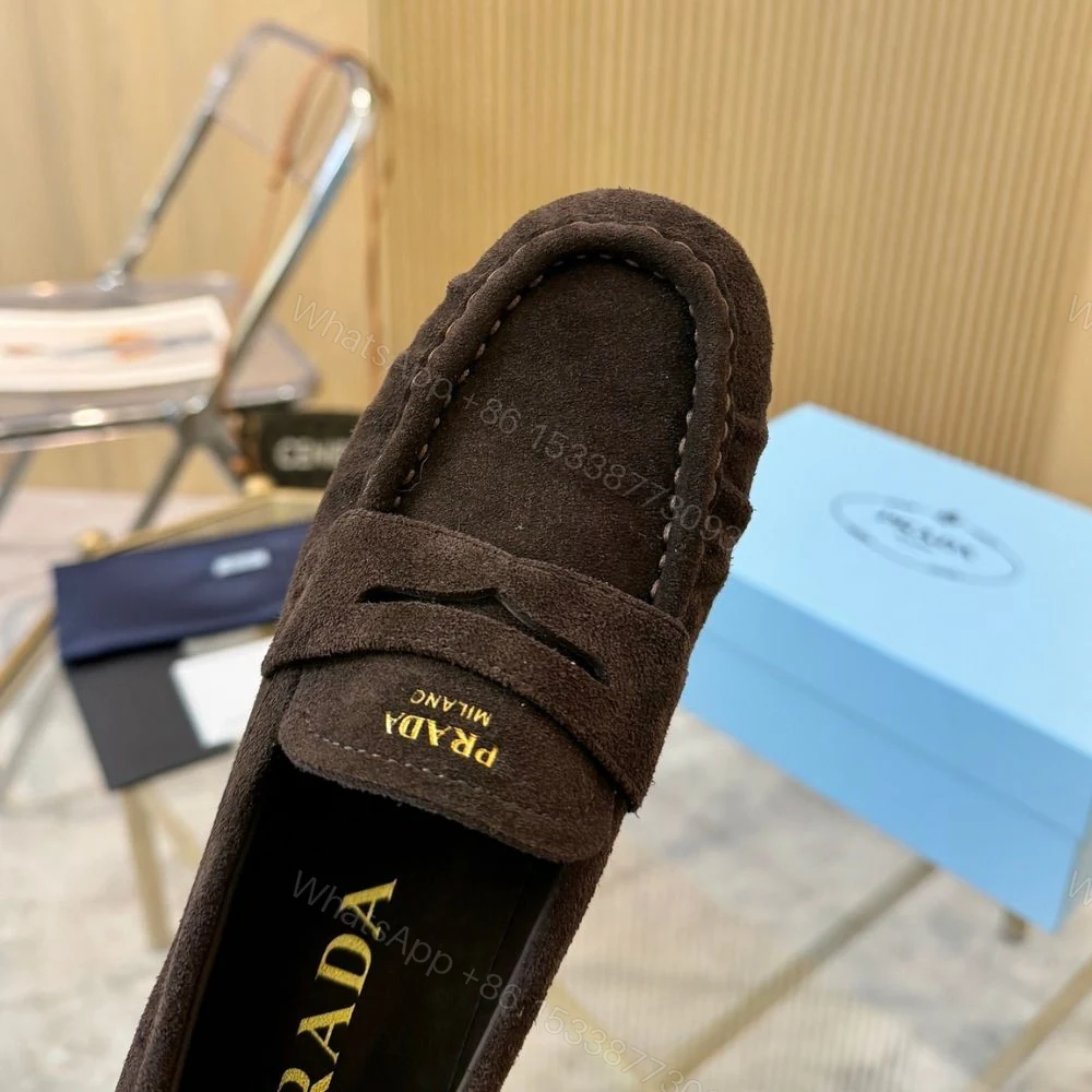 View 8 of Prada Suede Loafers Dark Brown 1D175O 008 F0003 F 020