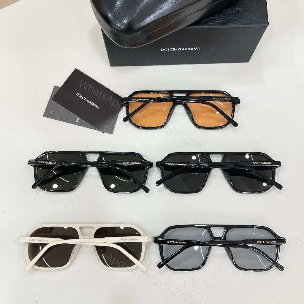 View 4 of Black Frame Sunglasses Glossy Plastic Oversized Rectangular Amber Lens Sunglasses