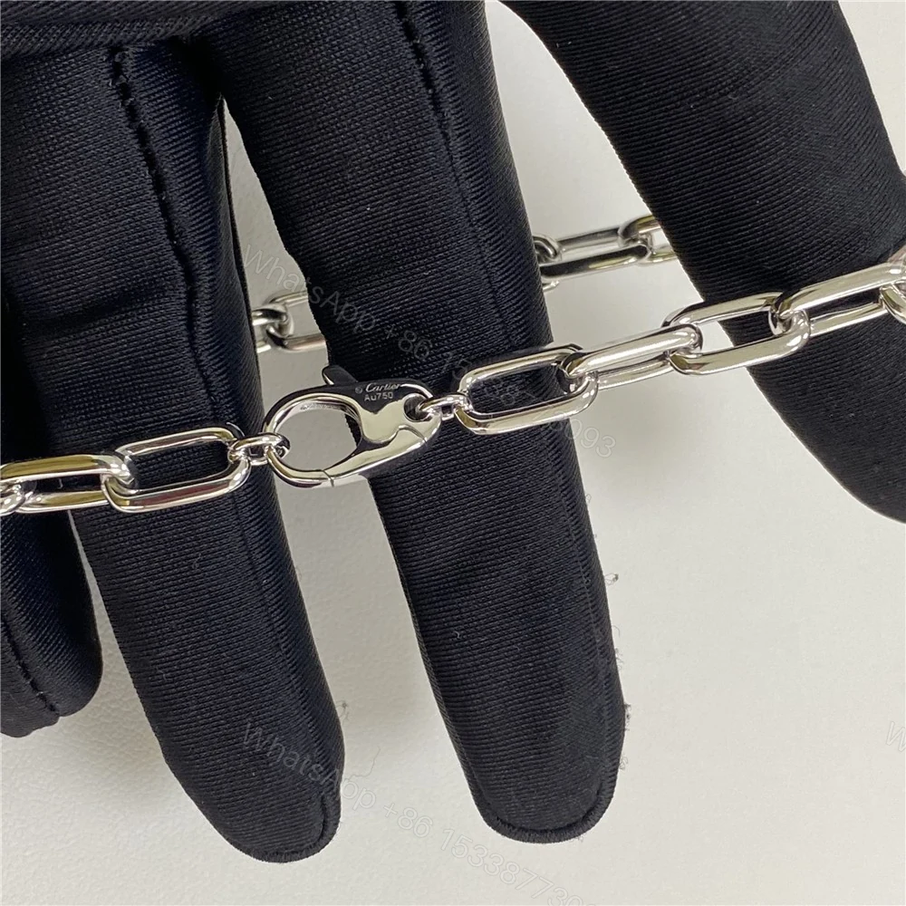 View 4 of Santos De Cartier Link Bracelet White Gold Dupe B6021400