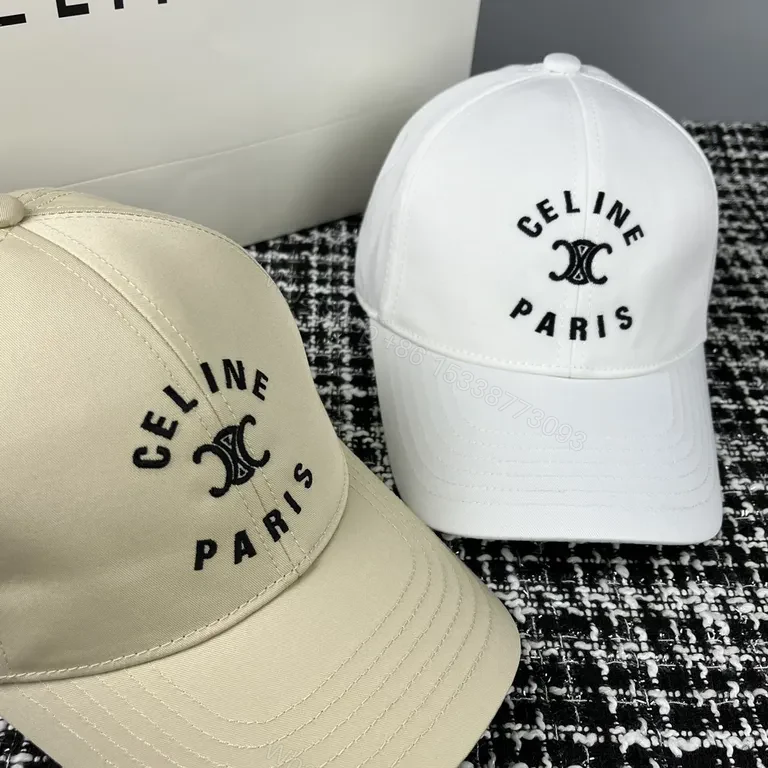 View 7 of Neutral Beige Celine Paris Cap: Signature Monogram, All-Day Comfort
