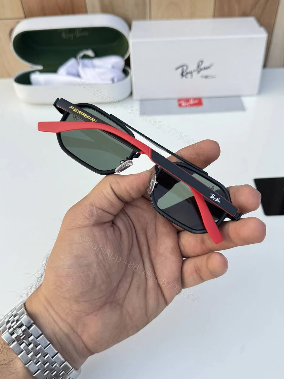View 4 of First Copy RayBan 7328 Black Green Luxury Sunglasses Premium Fashion Eyewear