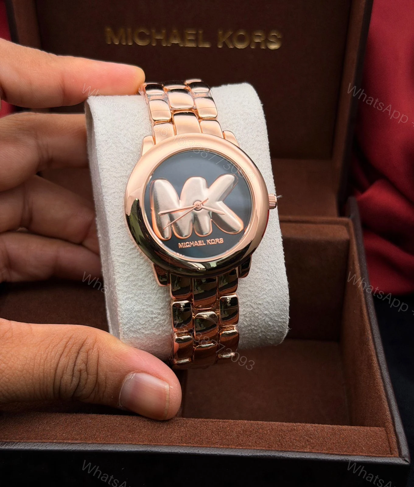 Michael Kors Ladies Watch Rose Gold Dial Chain First Copy | AAA+ Replica — view 1