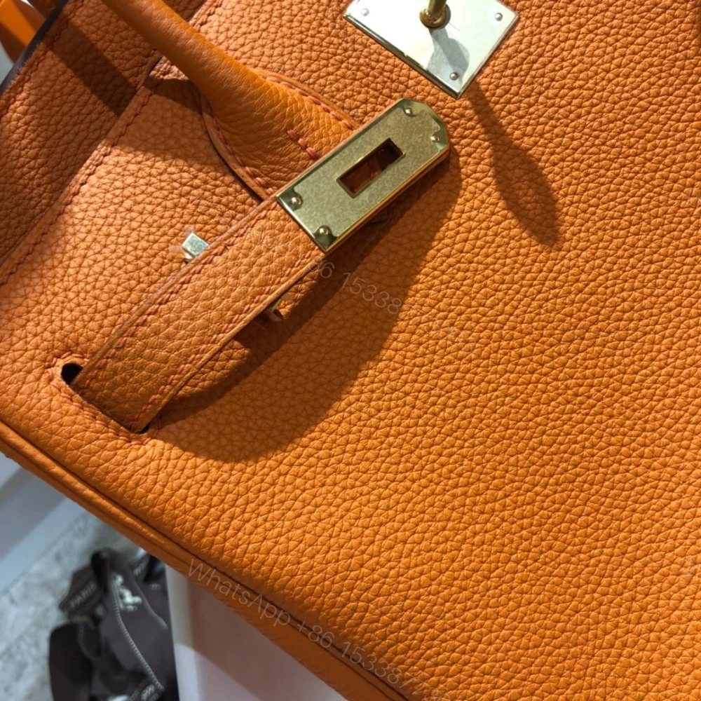 View 4 of Hermes Birkin 25 Bag Togo Orange 25Cm