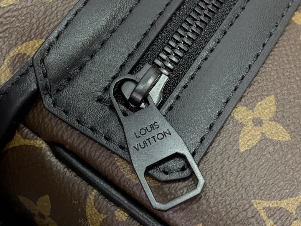 View 5 of Structured Monogram Luxe Messenger Bag â€” Modern, Durable, Signature
