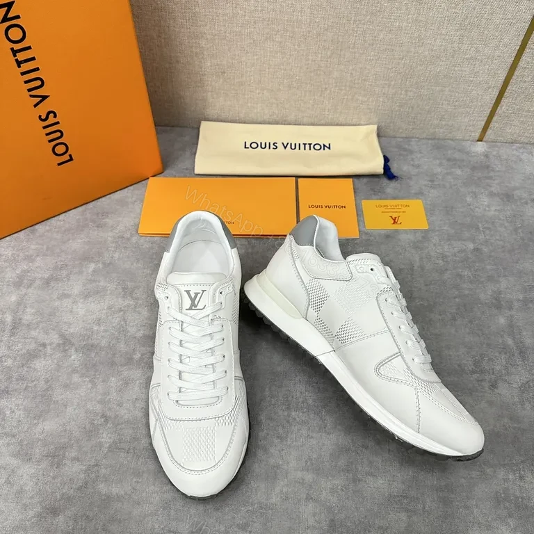 View 6 of White Leather LV-Inspired Sneaker â€“ Luxe Everyday Comfort