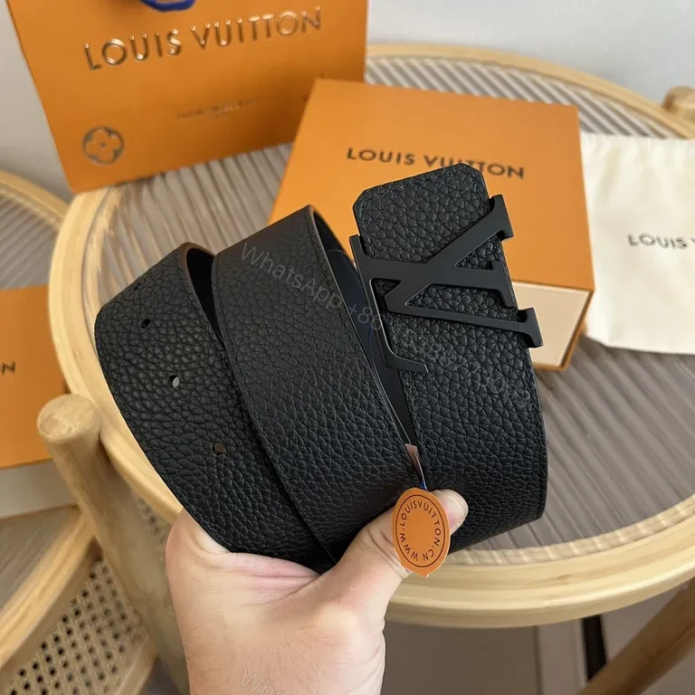View 8 of Bold Mono Chic Leather Belt with LV Detailing (60 chars)