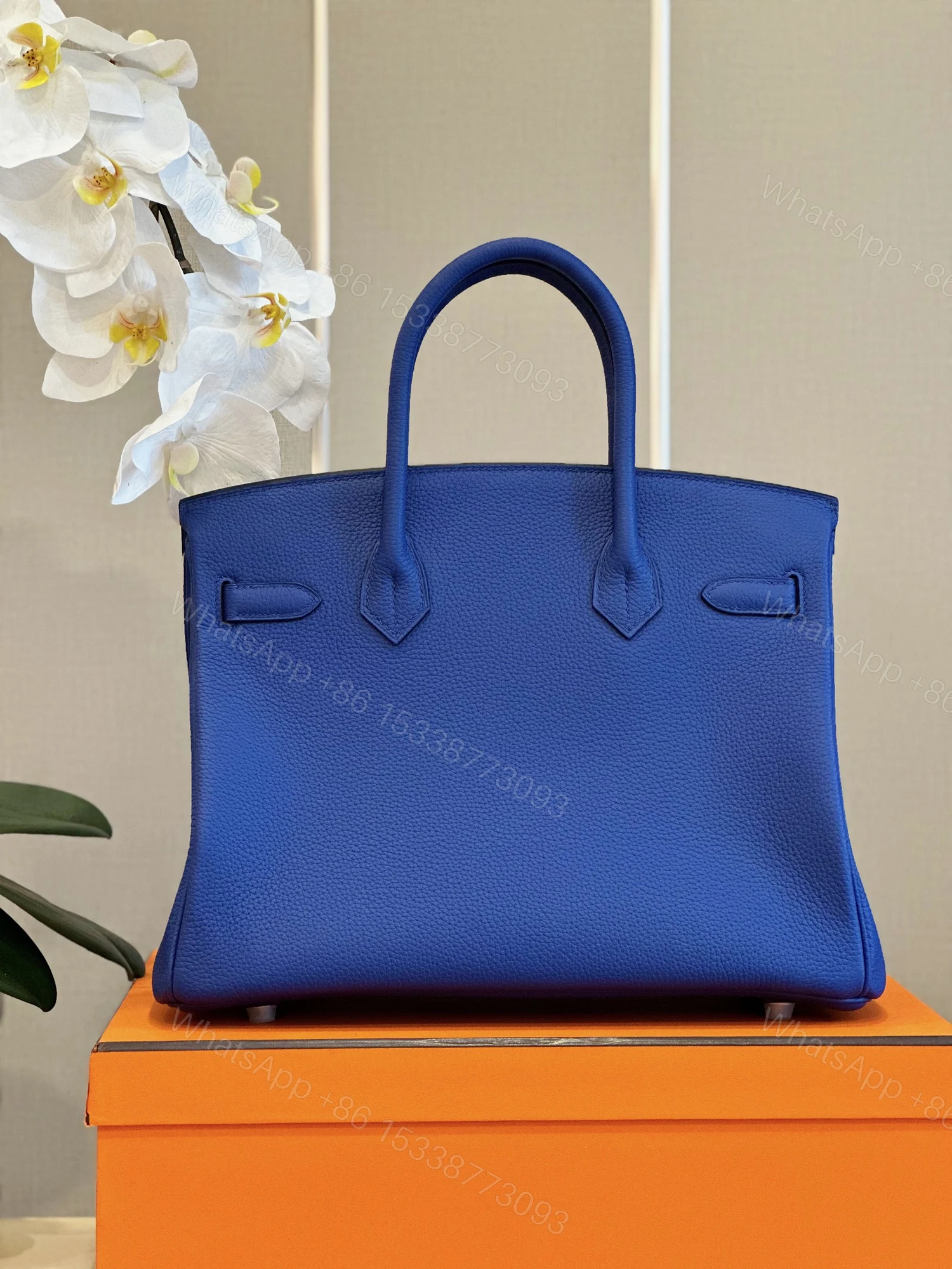 View 5 of Hermès Birkin 30 Electrique Blue Palladium Hardware