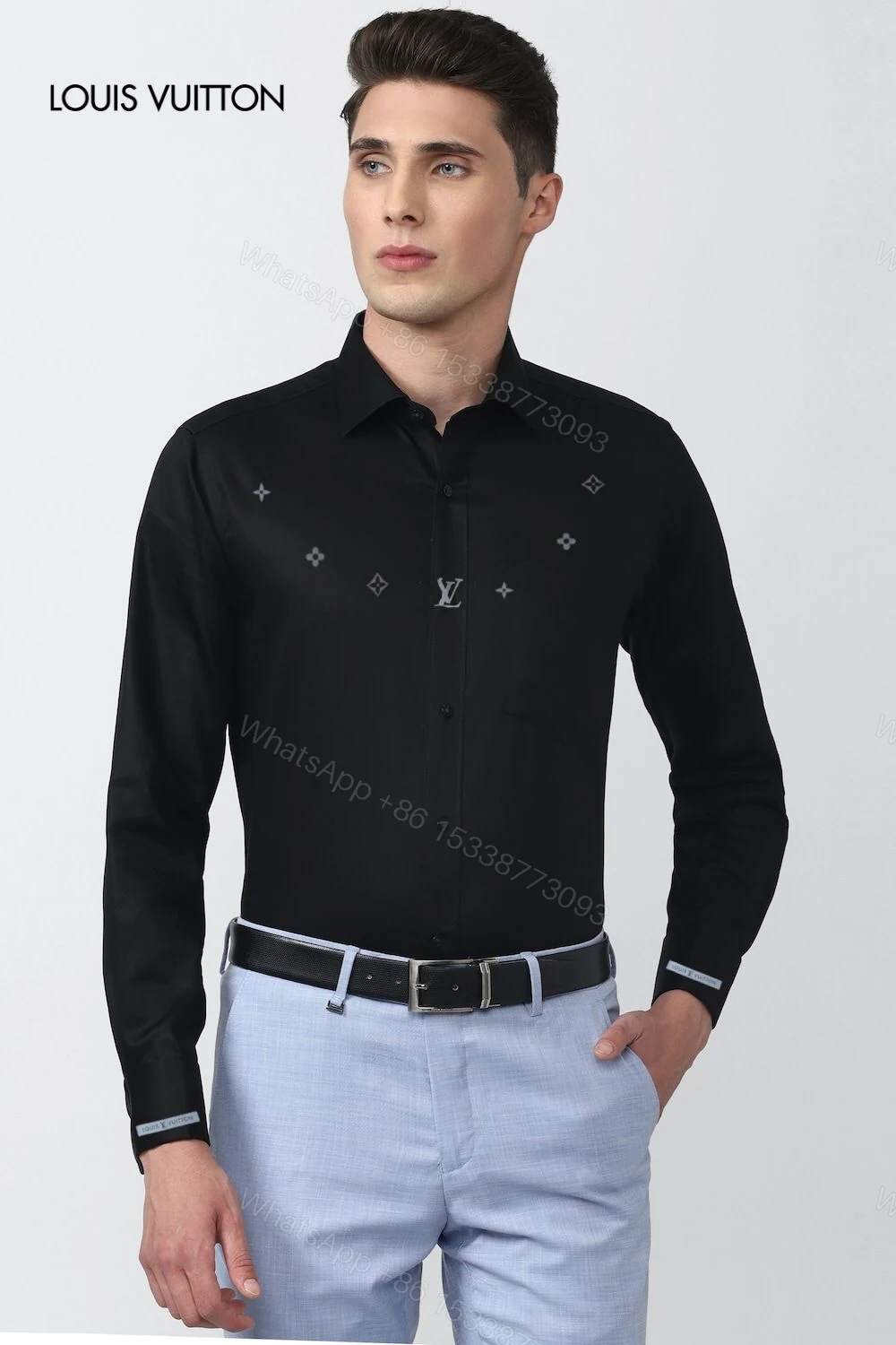 View 2 of FIRST COPY BALMAIN IMPORTED SATIN LYCRA FABRIC FULL SLEEVE SHIRTS