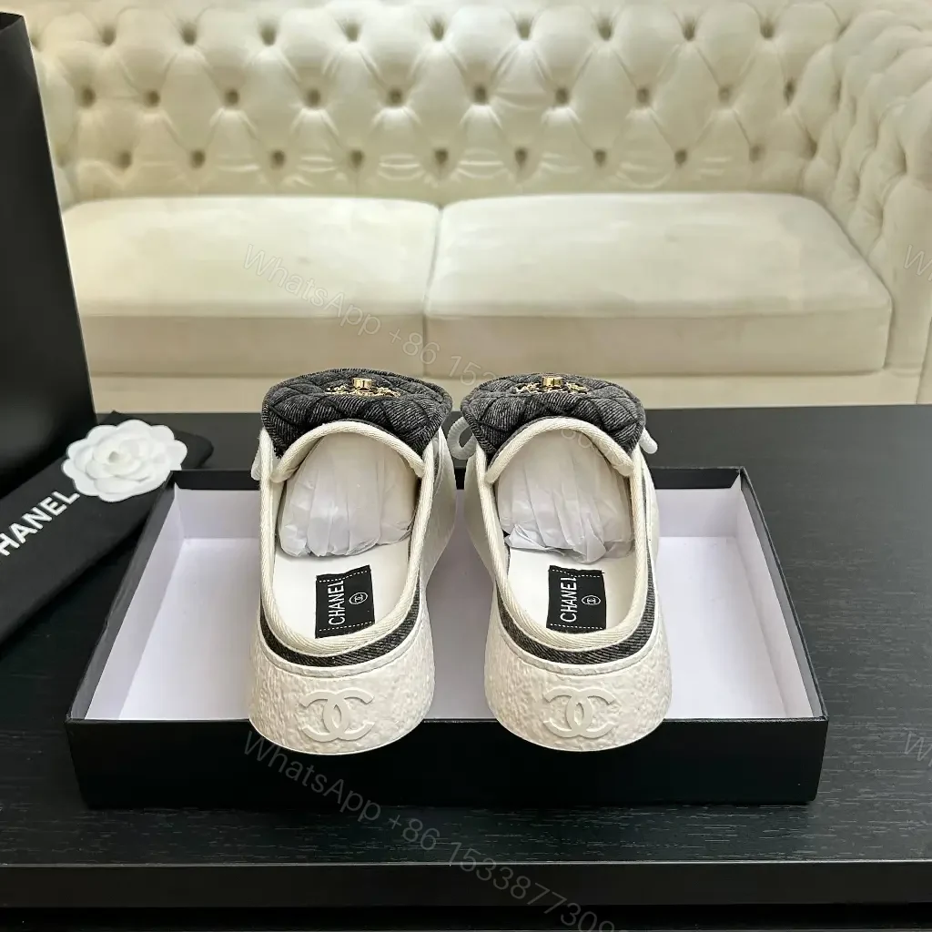 View 6 of Denim Slip-Ons: Luxe Crest Quilted Slip-On Sneakers